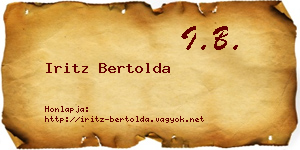 Iritz Bertolda névjegykártya